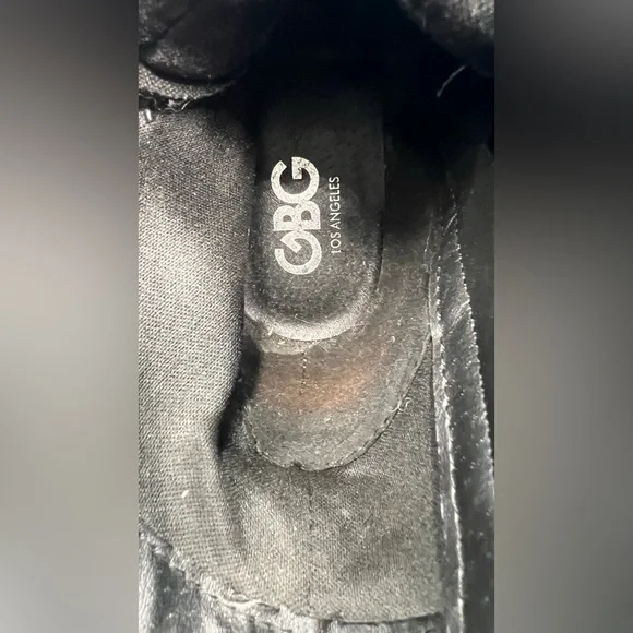 BCBG Black Lace-Up High Heel Boots - Picture 6 of 9